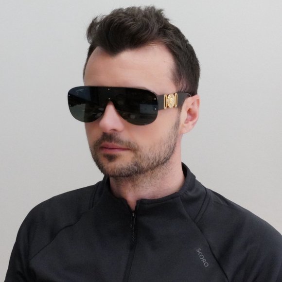 💯 NEW VERSACE VE4391 531771 HAVANA DARK GREEN MASK SUNGLASSES - Picture 3 of 12